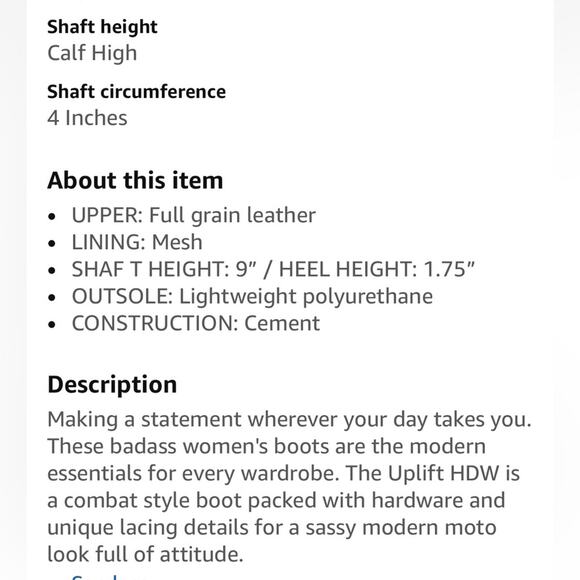 Harley Davidson Uplift Combat Motorcycle Boots with hardware black 7.5 NWT - Picture 2 of 12